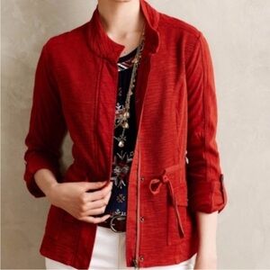 Saturday Sunday Anthropologie Burnt Orange Full Zip 100% Cotton Jacket XS